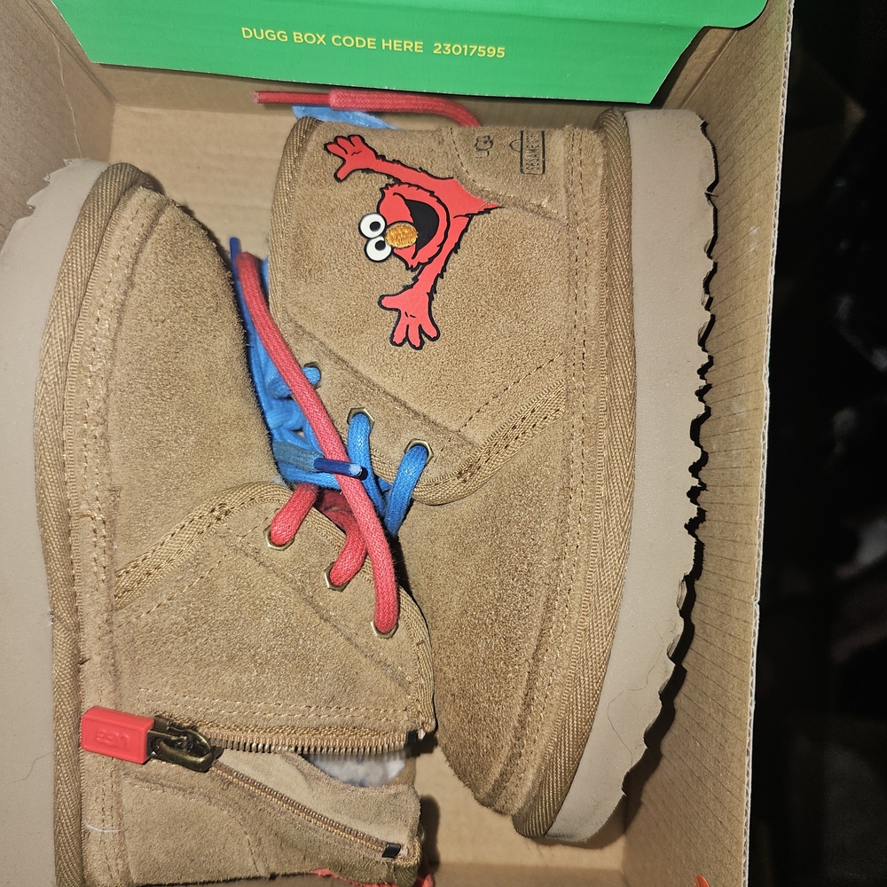 UGG Brown and Red Boots with Suede Upper